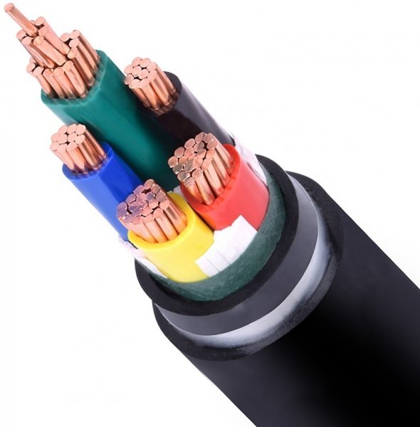 Силовой электрический кабель: медные жилы - проводник, изоляция - диэлектрик